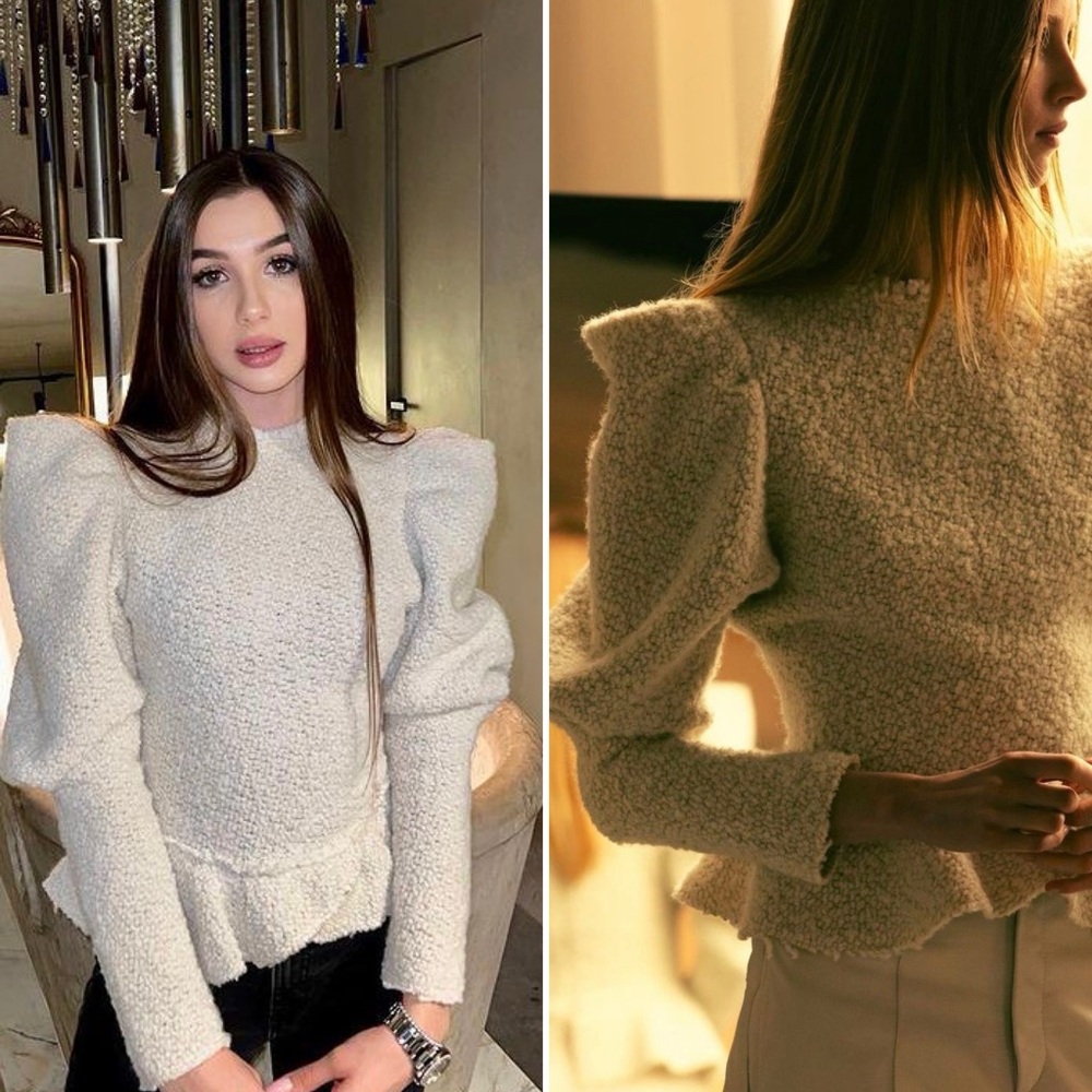 Isabel Marant Giamili Bucle Peplum Sweater Top in Ecru Size 40 (8 US) - Picture 10 of 16